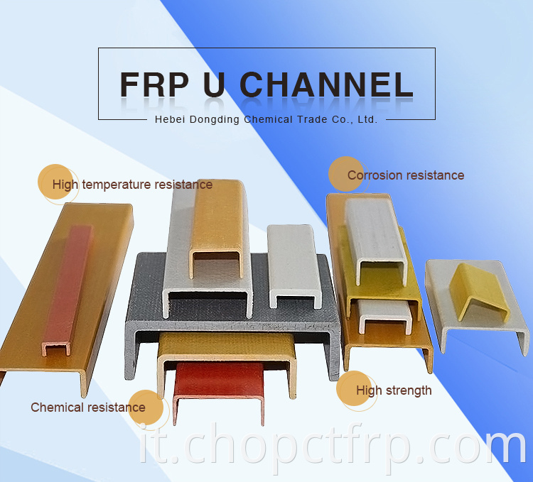 FRP U-Beam Grp Fibra di vetro C-channel